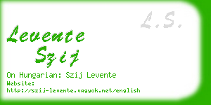 levente szij business card